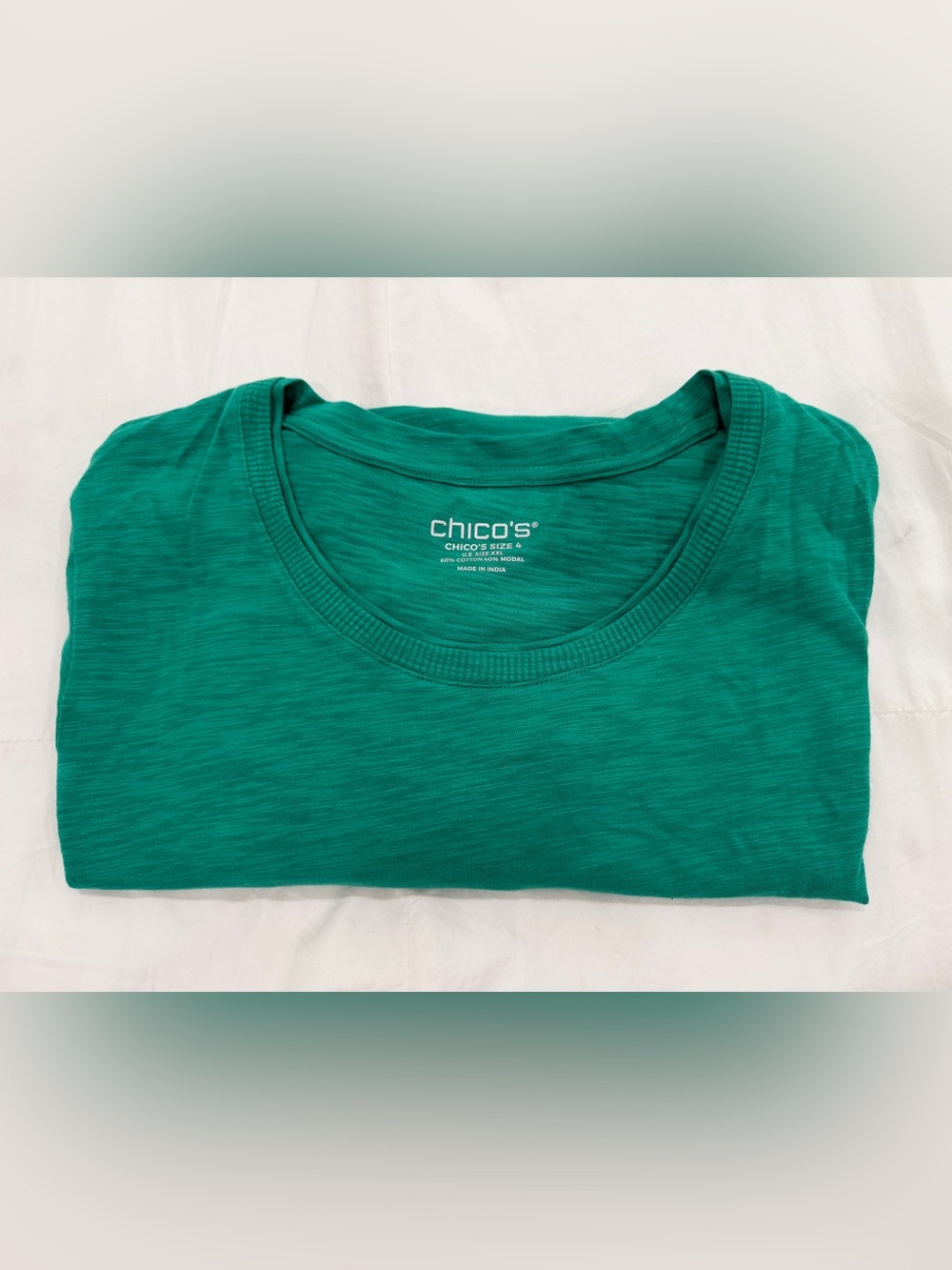 Chico's Green Crew Neck Shirt